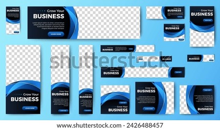 Set of promotion kit banner template design with modern and minimalist concept user for web page, ads, annual report, banner, background, backdrop, flyer, brochure, card, poster, presentation layout