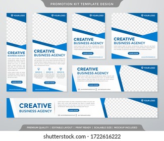 Set Of Promotion Kit Template Design With Abstract Style And Minimalist Concept Use For Business Banner And Promotion Ads 