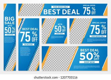 set of promotion and marketing media tools kit, banner, background, flyer, brochure, leaflet, card, ads, poster, and slider