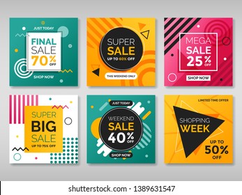 Set of promotion square banners. Vol.2 - Shutterstock ID 1389631547
