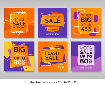 Set of promotion square banners. Vol.5