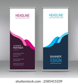 Set of promotion Vertical banner template design. Vertical banner stand template design. 