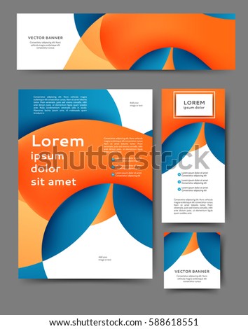 set promotional flyers abstract waves lines stock vector royalty business promotional flyers