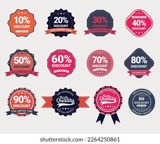 Set of promotional sale label vector 