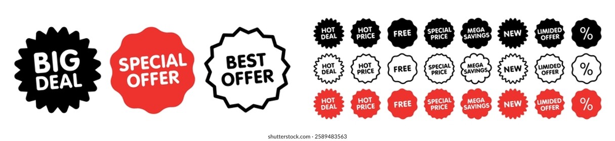 Set of Promotional stickers vector