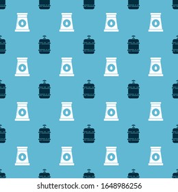 Set Propane gas tank and Oil and gas industrial factory building on seamless pattern. Vector