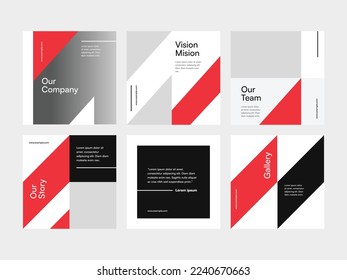 Set of property company square banner and social media post template
