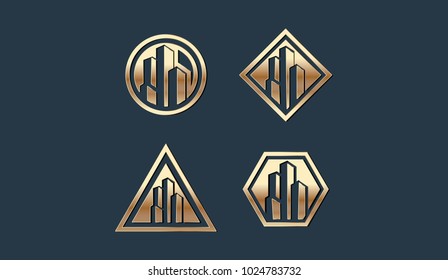 Set of Property Logo Template Design Vector Illustration Elements