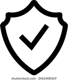 Set of Protection approve sign. Security shield protected icon. Protect shield sign. Defense protect elements. Vector Illustration.