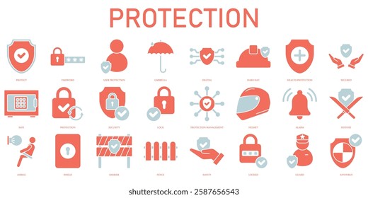 Set of Protection Icons or symbols Vector fully editable file