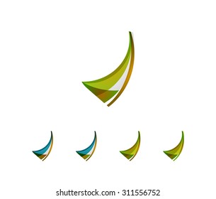 Set von Schutzschild Logo Konzepte. Farbfließende Wellendesign-Symbole auf Weiß