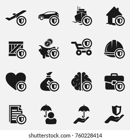 Set of protection vector icons.