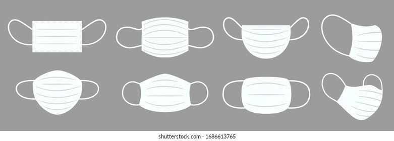 Conjunto de iconos protectores de máscaras faciales individuales - vector de existencias