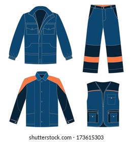 Set of protective work wear for your design 