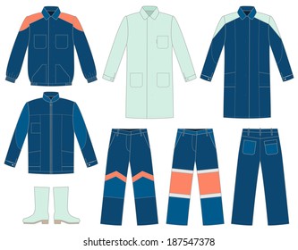 Set of protective work wear for your design 