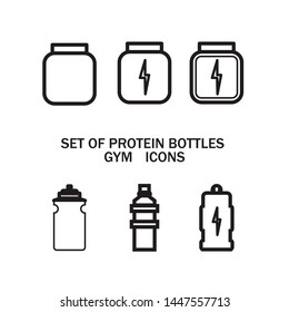 Set of protein boxes and bottles on white background EPS Vector