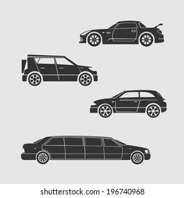 Set of prototype cars. Sedan and hatchback