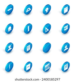 Set Protractor grid for measuring degrees, Ruler, Presentation financial board with graph, schedule, chart, diagram, infographic, pie graph and Triangular ruler icon. Vector