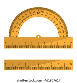 Set Protractor And Ruler Orange