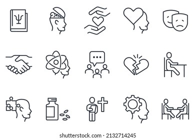 set of Psychology elements symbol template for graphic and web design collection logo vector illustration