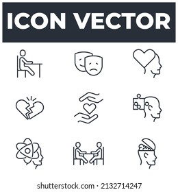 set of Psychology elements symbol template for graphic and web design collection logo vector illustration