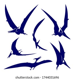 Set of Pterosaurs logo design vector. Icon Symbol. Template Illustration