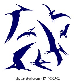 Set of Pterosaurs logo design vector. Icon Symbol. Template Illustration