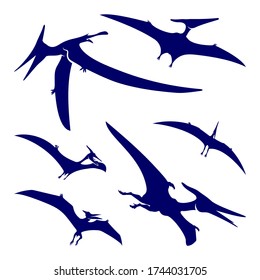 Set of Pterosaurs logo design vector. Icon Symbol. Template Illustration