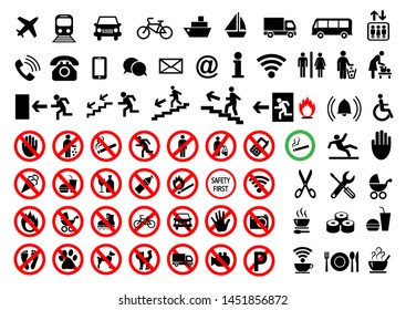 Set of public icons. Vector illustration.