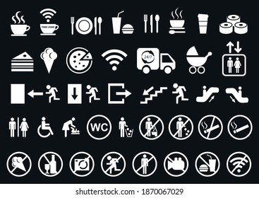 Set of public icons. Vector illustration.