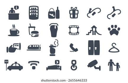 Un conjunto de iconos de concepto de información pública en formato de Vector.