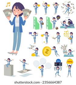 A set of Public relations women with concerning money and economy.It's vector art so easy to edit.