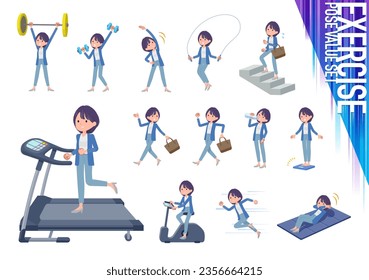 A set of Public relations women on exercise and sports.It's vector art so easy to edit.