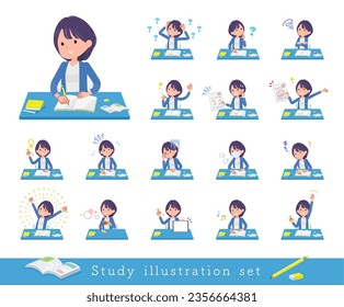 A set of Public relations women on study.It's vector art so easy to edit.