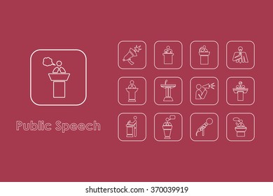 Set of public speech simple icons