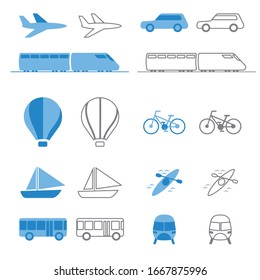 Set public transport icon. Vector illustration