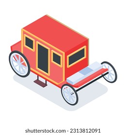 Set of Public Transport Isometric Icons 

