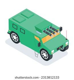 Set of Public Transport Isometric Icons 

