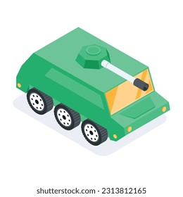 Set of Public Transport Isometric Icons 

