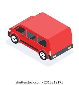Set of Public Transport Isometric Icons 

