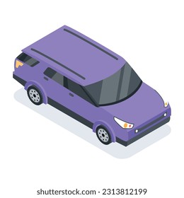 Set of Public Transport Isometric Icons 

