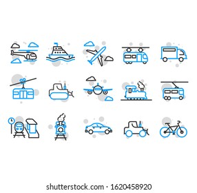 Set of Public Transport Related Vector Line Icons.Vector elements, ready to use. EPS10
