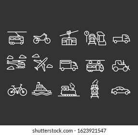 Set of Public Transport Related Vector Line Icons.Vector elements, ready to use. EPS10