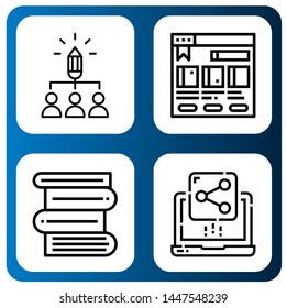 Set of publish icons such as Share, Bookstore, Books , publish