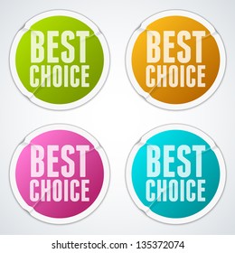 Set of puckered stickers "Best choice" - eps10