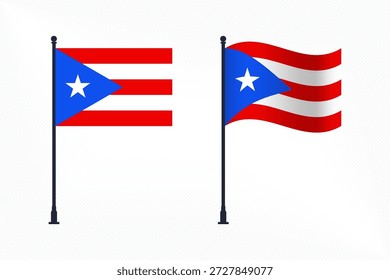 Set von Puerto-Rico-Flaggen einzeln für die Feier des Unabhängigkeitstages