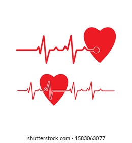 Set of pulse line logo vector icon design