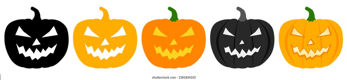 set of pumpkin for halloween