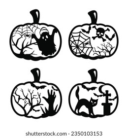Set of pumpkin halloween cricut files. Halloween sublimation template