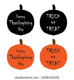 Set of Pumpkin Halloween icon vector. October celebration flat silhouette illustration design .